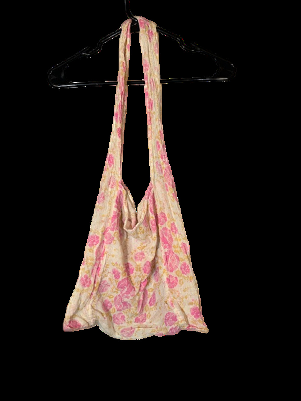 Free People Cream Pink Floral Lightweight Medium Tote Bag Women